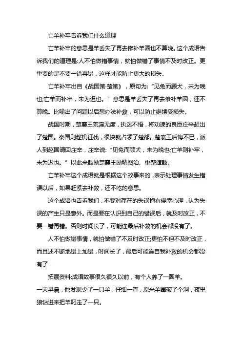 亡羊补牢告诉我们什么道理