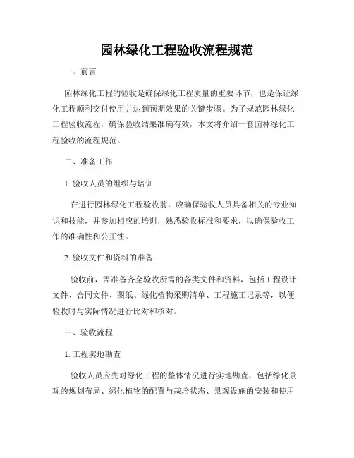 园林绿化工程验收流程规范