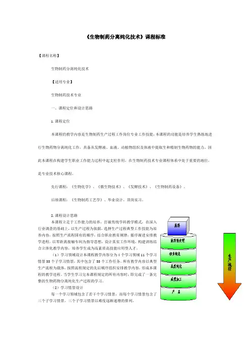 生物制药分离纯化技术课程标准