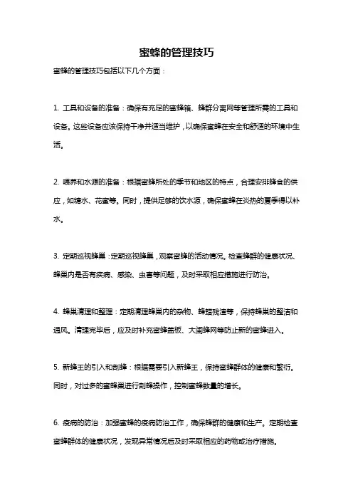 蜜蜂的管理技巧