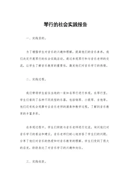 琴行的社会实践报告