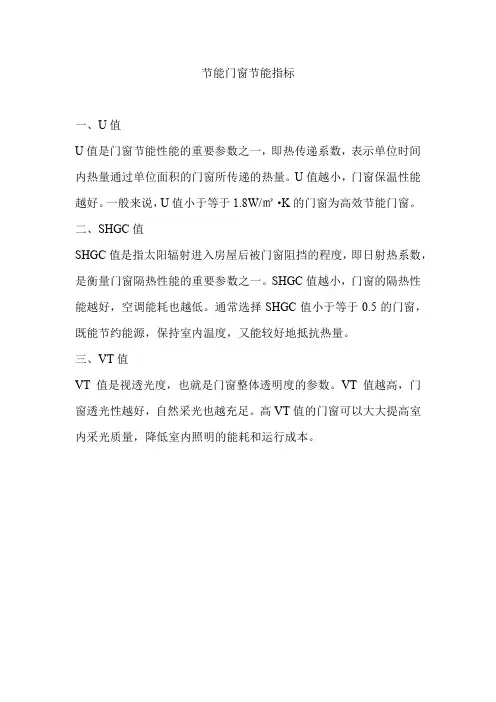 节能门窗节能指标