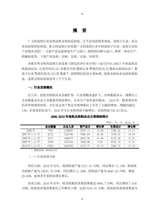 造纸行业发展风险可行性分析报告