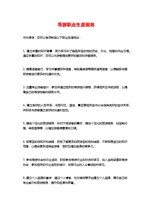 导游职业生涯规划