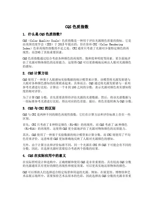 cqs色质指数