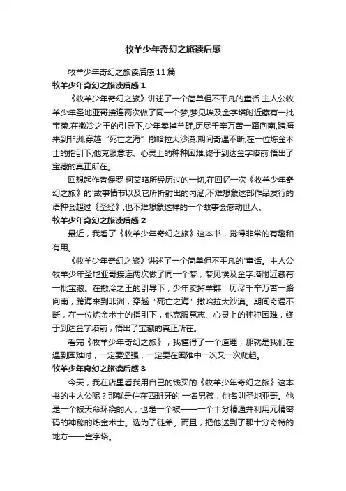牧羊少年奇幻之旅读后感