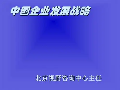 中国企业发展战略讲义(PPT70张)