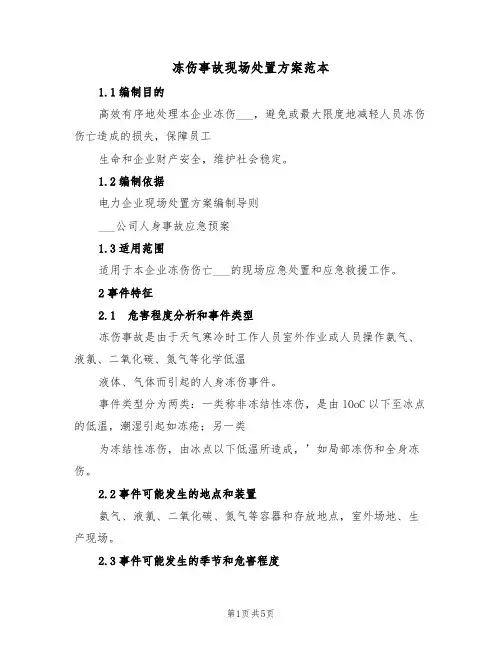 冻伤事故现场处置方案范本(二篇)