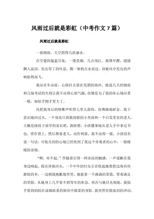 风雨过后就是彩虹(中考作文7篇)