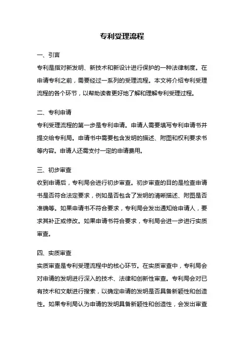 专利受理流程