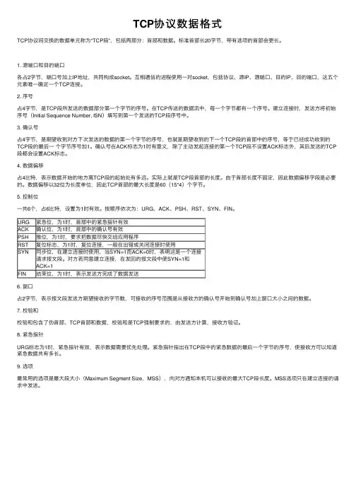 TCP协议数据格式