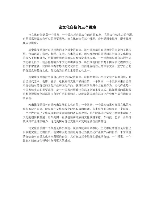 论文化自信的三个维度