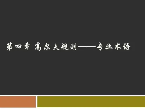高尔夫规则礼仪：第四章 高尔夫规则——专业术语