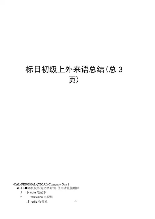 标日初级上外来语总结