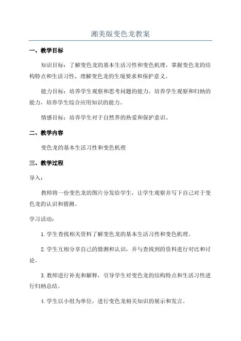 湘美版变色龙教案