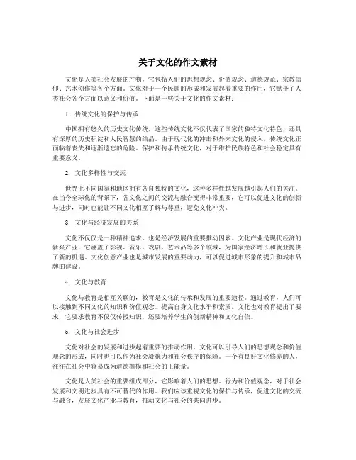 关于文化的作文素材