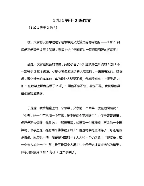 1加1等于2吗作文