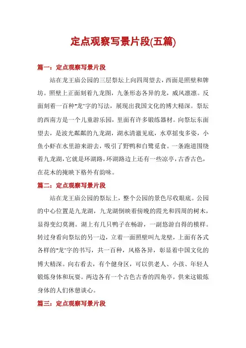 定点观察写景片段(五篇)