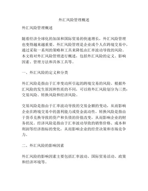 外汇风险管理概述