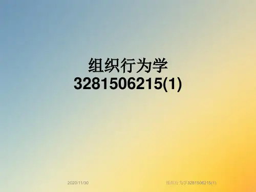 组织行为学3281506215(1)