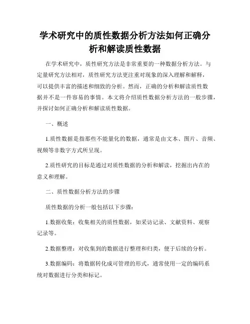 学术研究中的质性数据分析方法如何正确分析和解读质性数据