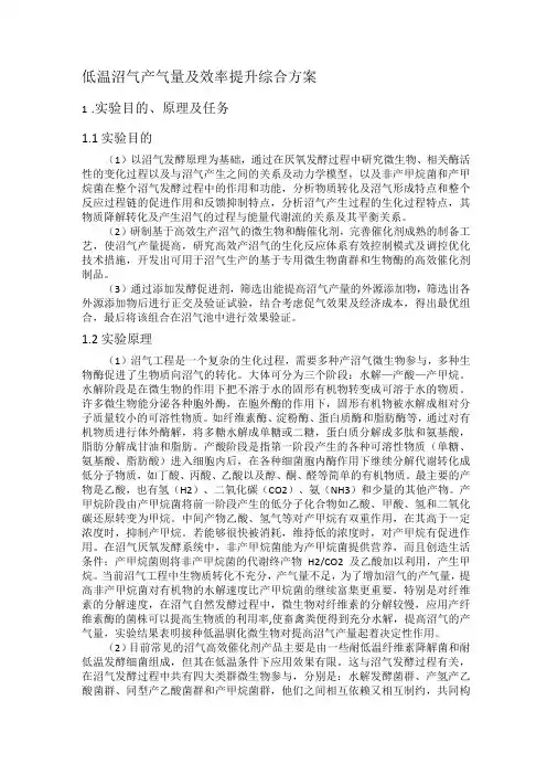 低温沼气产气量及效率提升综合方案
