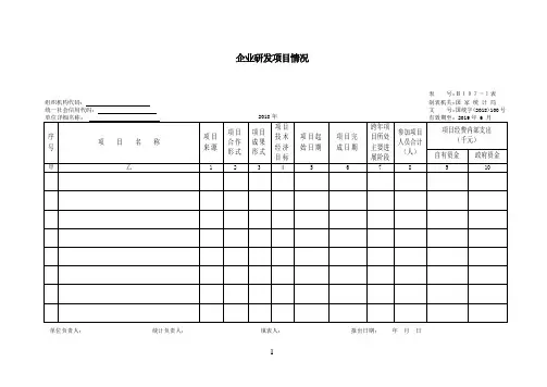 企业研发项目情况
