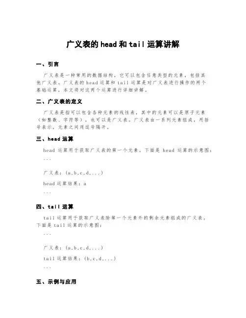 广义表的head和tail运算讲解