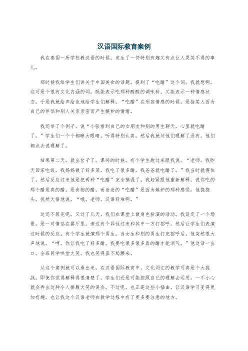 汉语国际教育案例