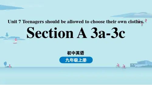 人教英语九年级上Unit7第二课时SectionA 3a-3c