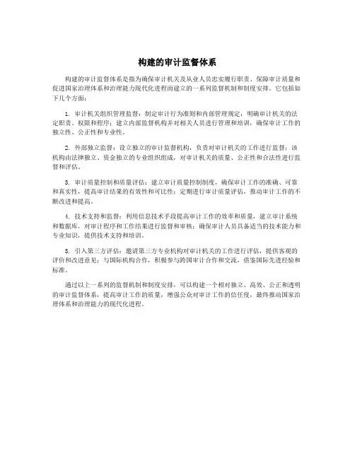 构建的审计监督体系