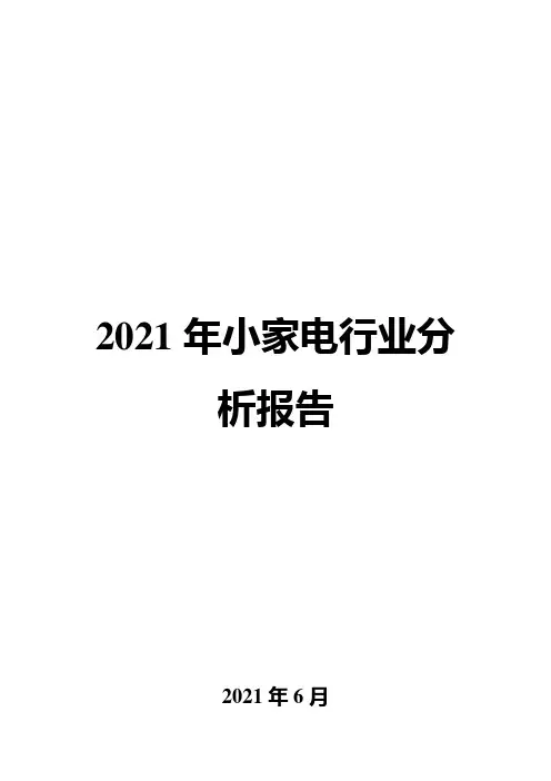 2021年小家电行业分析报告