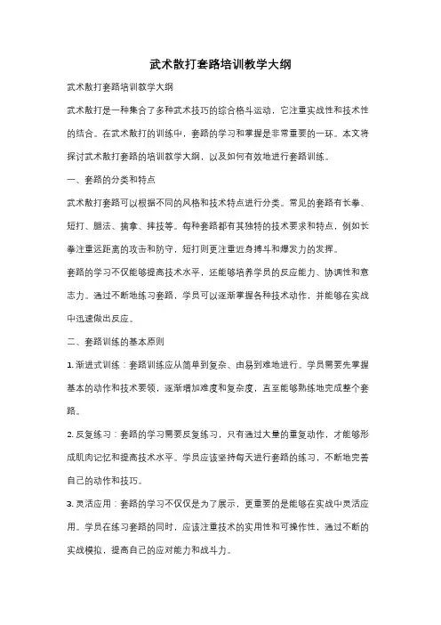 武术散打套路培训教学大纲