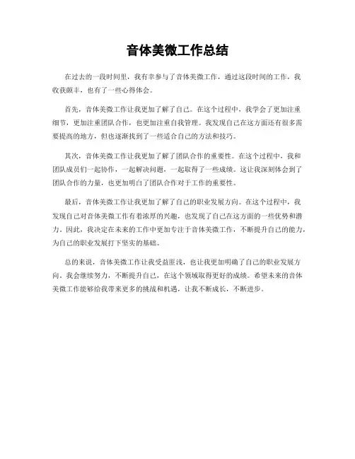 音体美微工作总结