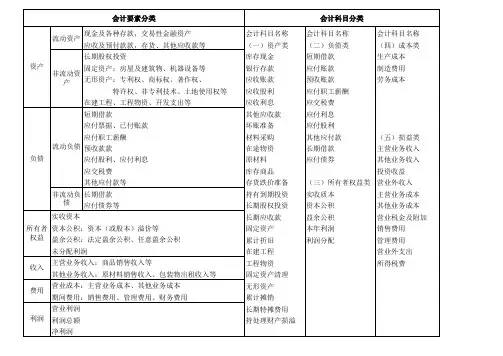 会计科目分类明细表(1)