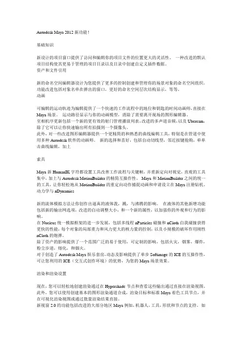 Maya2012新功能