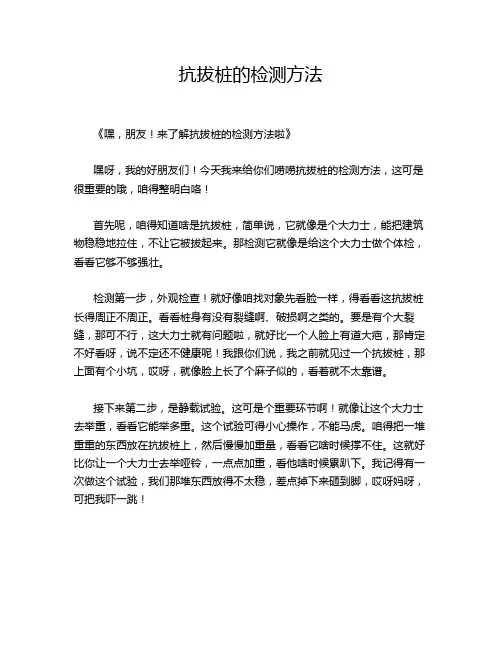 抗拔桩的检测方法