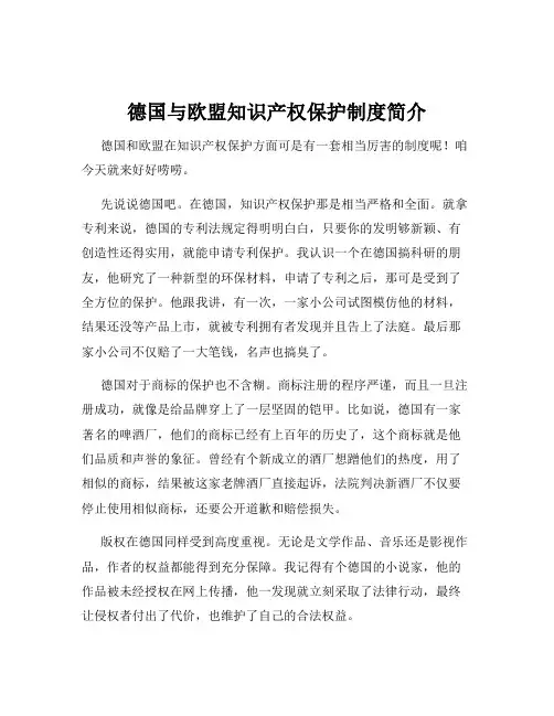 德国与欧盟知识产权保护制度简介