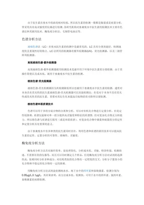 抗生素检测方法