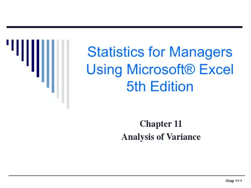 利用Excel进行统计分析Chapter11Analysis of VariancePPT课件