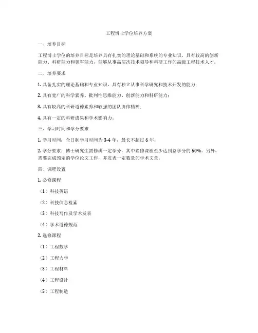 工程博士学位培养方案