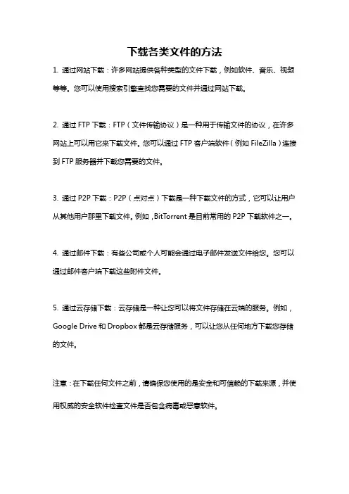 下载各类文件的方法