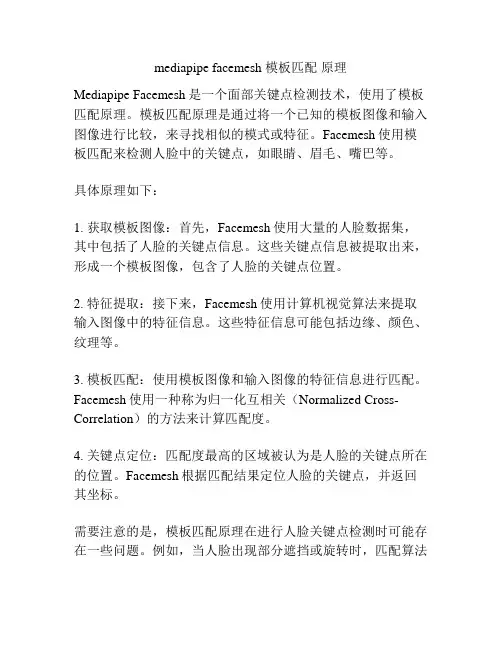 mediapipe facemesh 模板匹配 原理
