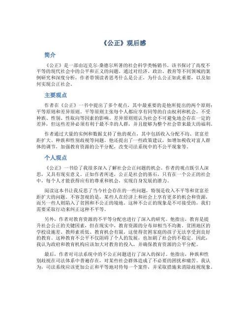 《公正》观后感范文