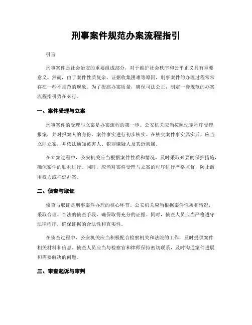刑事案件规范办案流程指引