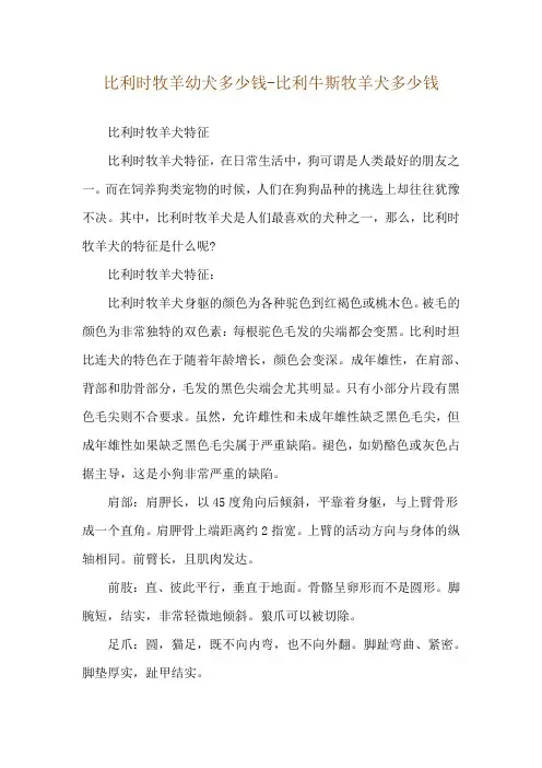 比利时牧羊幼犬多少钱-比利牛斯牧羊犬多少钱