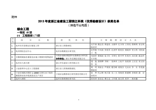 优秀勘察设计-浙江建设厅