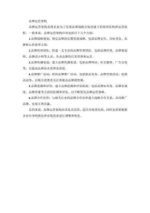 品牌运营架构