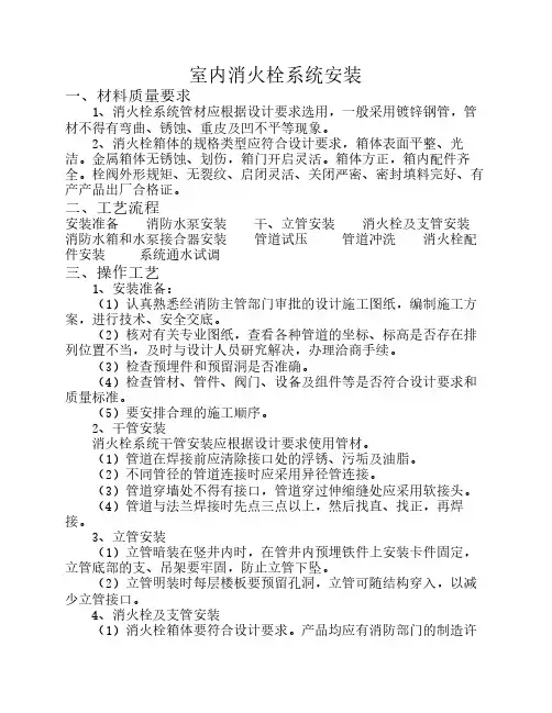 室内消火栓系统安装