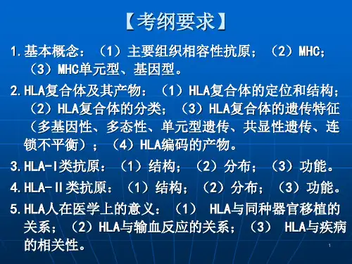 主要组织相容性复合体及其编码分子MHC